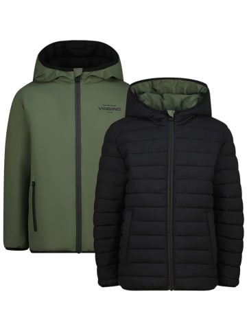 Wende-Übergangsjacke in Schwarz/ Khaki