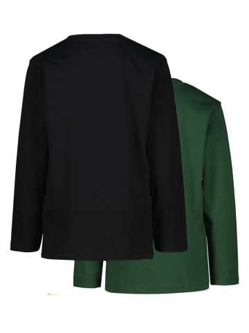 2er-Set: Longsleeves in Schwarz/ Grün