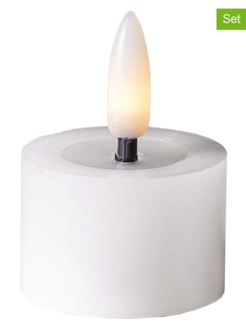 2-delige set: ledwaskaarsen wit - (H)4 x Ø 5 cm