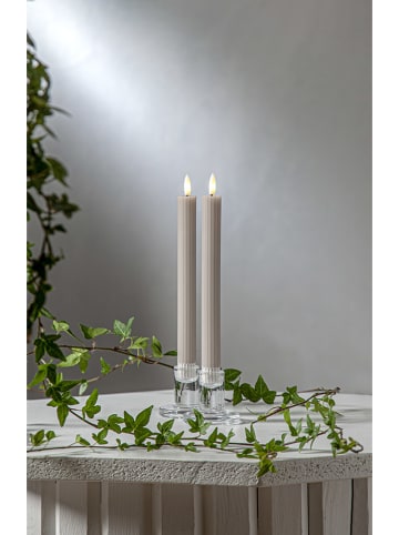 Świece LED (2 szt.) w kolorze beżowym - wys. 25 cm