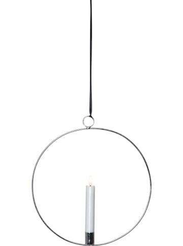 Decoratieve ledhanger "Flame Ring" zilverkleurig - Ø 28 cm