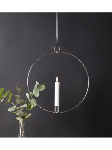 Dekoracyjna zawieszka LED "Flame Ring" w kolorze srebrnym - Ø 28 cm