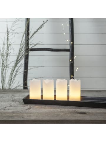 4er-Set: LED-Wachskerzen "Advent" in Weiß - (H)10 x Ø 5 cm