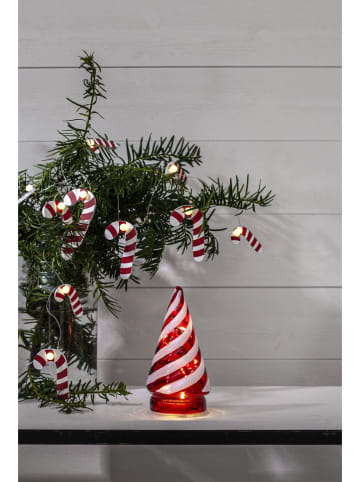 Decoledfiguur "Candy Tree" rood/wit - (H)15 x Ø 8,5 cm