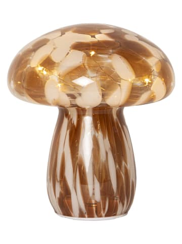 Figurka dekoracyjna LED "Funghi" w kolorze jasnobrązowo-białym - 15 x 17 cm