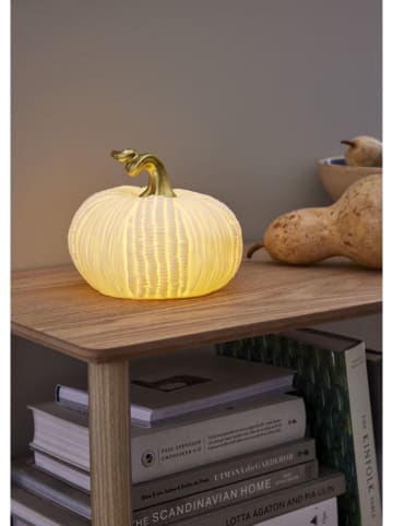 Led-decoratie "Pumpkin" wit/goudkleurig - (H)15 x Ø 17 cm