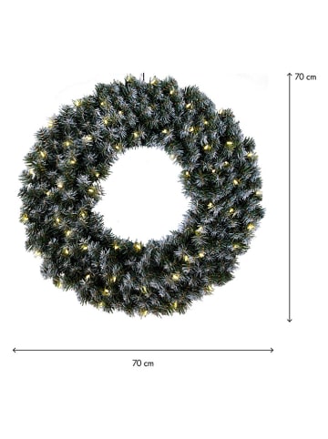 LED-Tannenkranz "Edmonton"  in Grün - Ø 70 cm