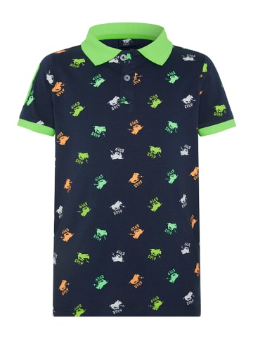 Poloshirt donkerblauw/meerkleurig