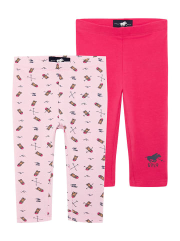 Legginsy (2 pary) w kolorze jasnoróżowym i różowym