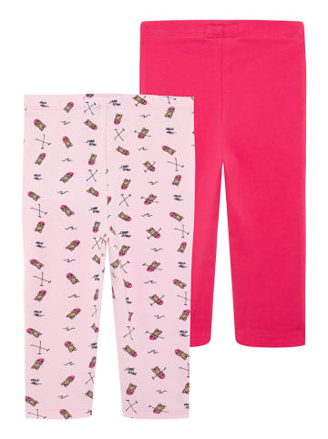 Legginsy (2 pary) w kolorze jasnoróżowym i różowym