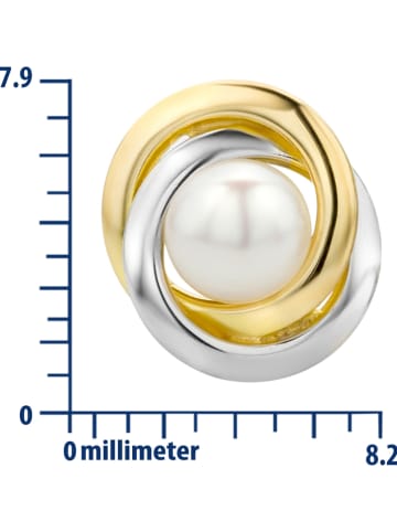 Gelb-/ Weißgold-Ohrstecker mit Perlen