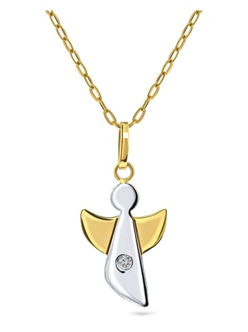 Złoty naszyjnik z diamentową zawieszką - dł. 45 cm