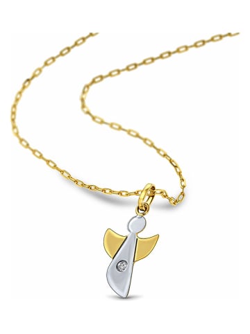 Złoty naszyjnik z diamentową zawieszką - dł. 45 cm