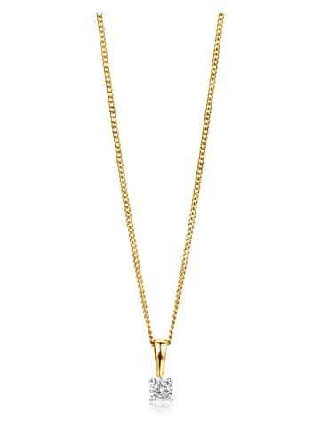 Gold-Halskette mit Diamant-Anhänger - (L)45 cm