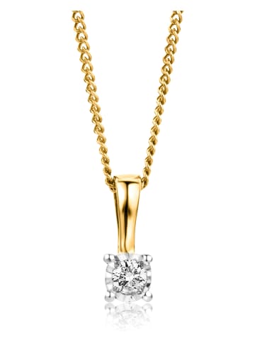Złoty naszyjnik z diamentową zawieszką - dł. 45 cm
