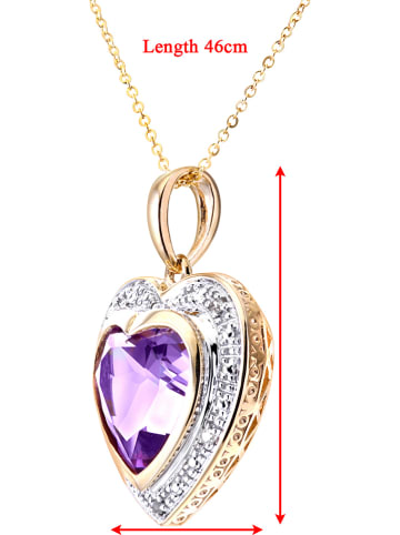 Gouden ketting met diamanten hanger - (L)46 cm