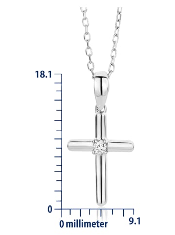 Weißgold-Halskette mit Diamant-Anhänger - (L)45 cm