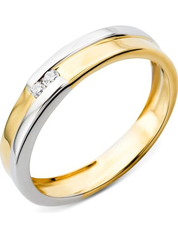 Witgouden/gouden ring met diamanten