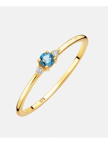 Gouden ring met diamanten en edelsteen