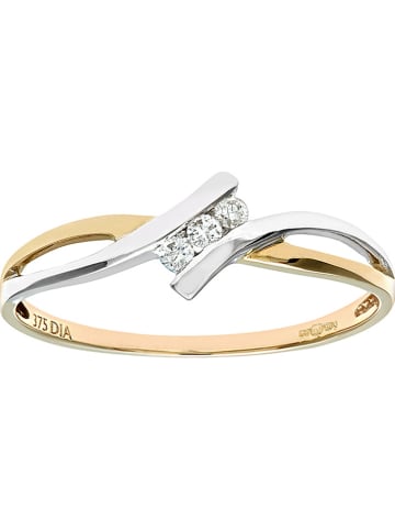 Gold-/ Weißgold-Ring mit Diamanten