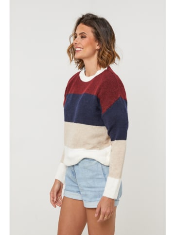 Trui "Queen" bordeaux/donkerblauw/beige