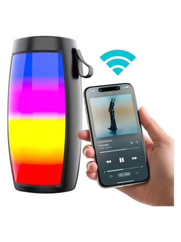 Głośnik Bluetooth LED w kolorze czarnym z oświetleniem