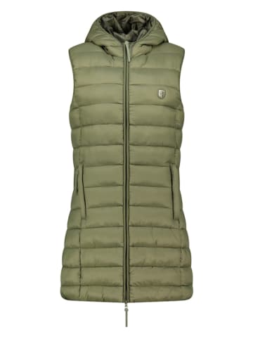 Doorgestikte bodywarmer "Vatikotal" kaki