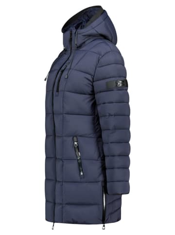 Doorgestikte mantel "Bastia" donkerblauw
