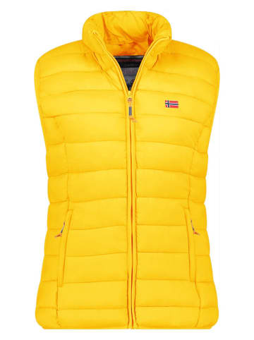Doorgestikte bodywarmer "Vatikolor" geel