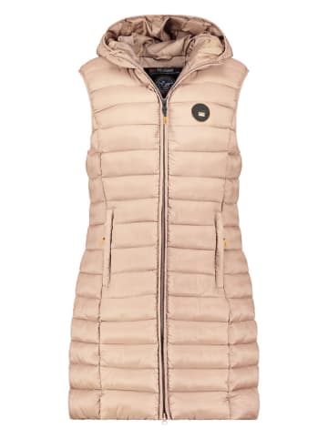 Doorgestikte bodywarmer "Vatikamap" beige