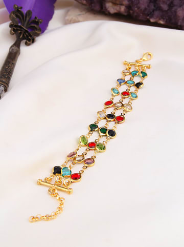 Vergulde armband met kristallen