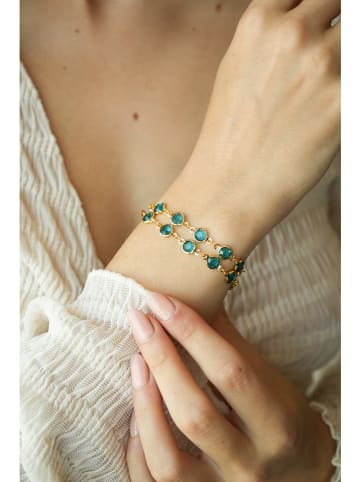 Vergulde armband met edelstenen