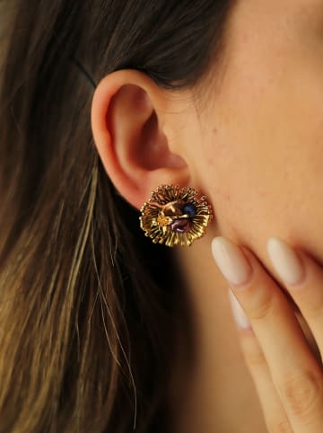 Vergulde oorstekers met parels