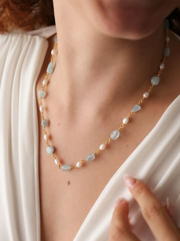 Vergulde ketting met sierelementen - (L)43 cm