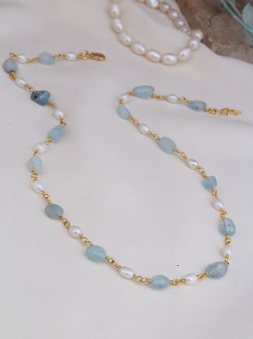 Vergulde ketting met sierelementen - (L)43 cm