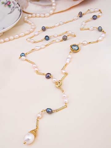 Vergulde ketting met sierelementen - (L)60 cm