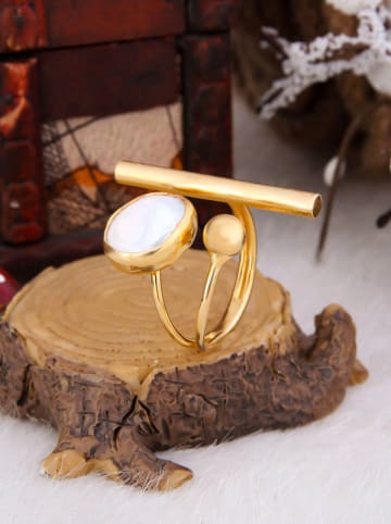 Vergold. Ring mit Perle