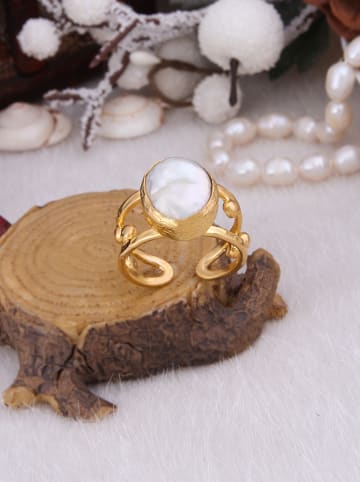 Vergold. Ring mit Perle