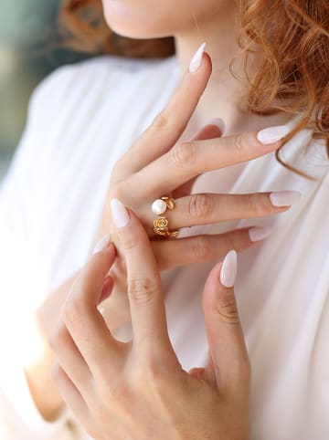 Vergold. Ring mit Perle