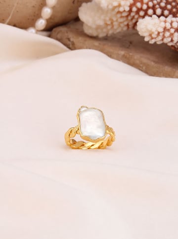 Vergold. Ring mit Perlen