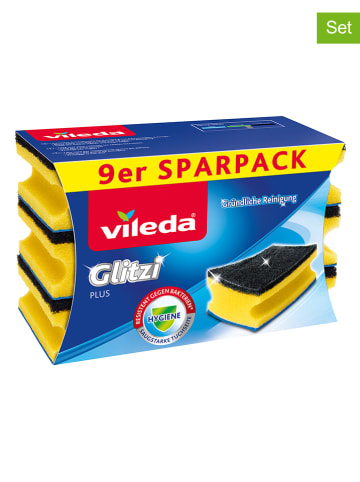 3-delige set: schuursponzen geel - 3x 9 stuks