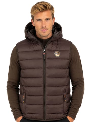 Doorgestikte bodywarmer "Vamigo" donkerbruin