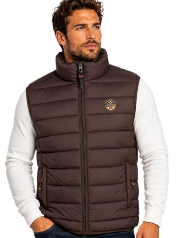 Doorgestikte bodywarmer "Vamigo" donkerbruin