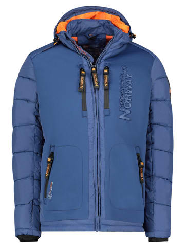 Doorgestikte jas "Beachwood" blauw/oranje