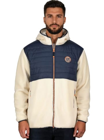 Fleecejacke "Tangus" in Creme/ Dunkelblau