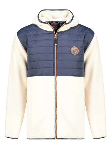 Fleecejacke "Tangus" in Creme/ Dunkelblau