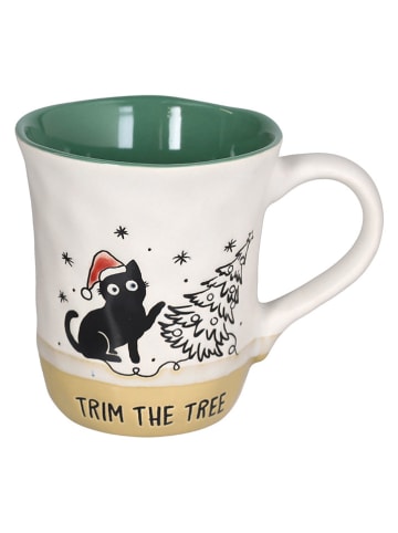 2er-Set: Jumbotassen "Xmas Cat" in Weiß/ Grün/ Rot - 400 ml