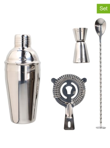 4tlg. Barzubehör-Set in Silber