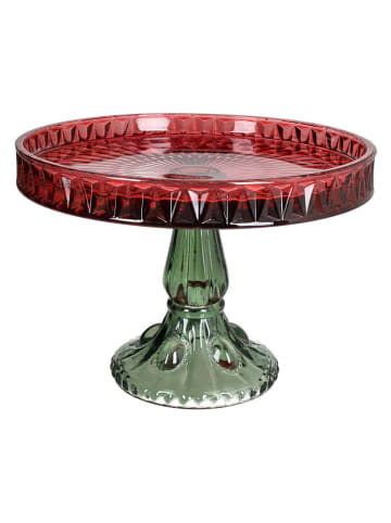 Etagere "Galassia" in Rot/ Grün - (H)15,5 x Ø 22 cm