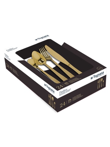 24tlg. Besteck-Set in Gold